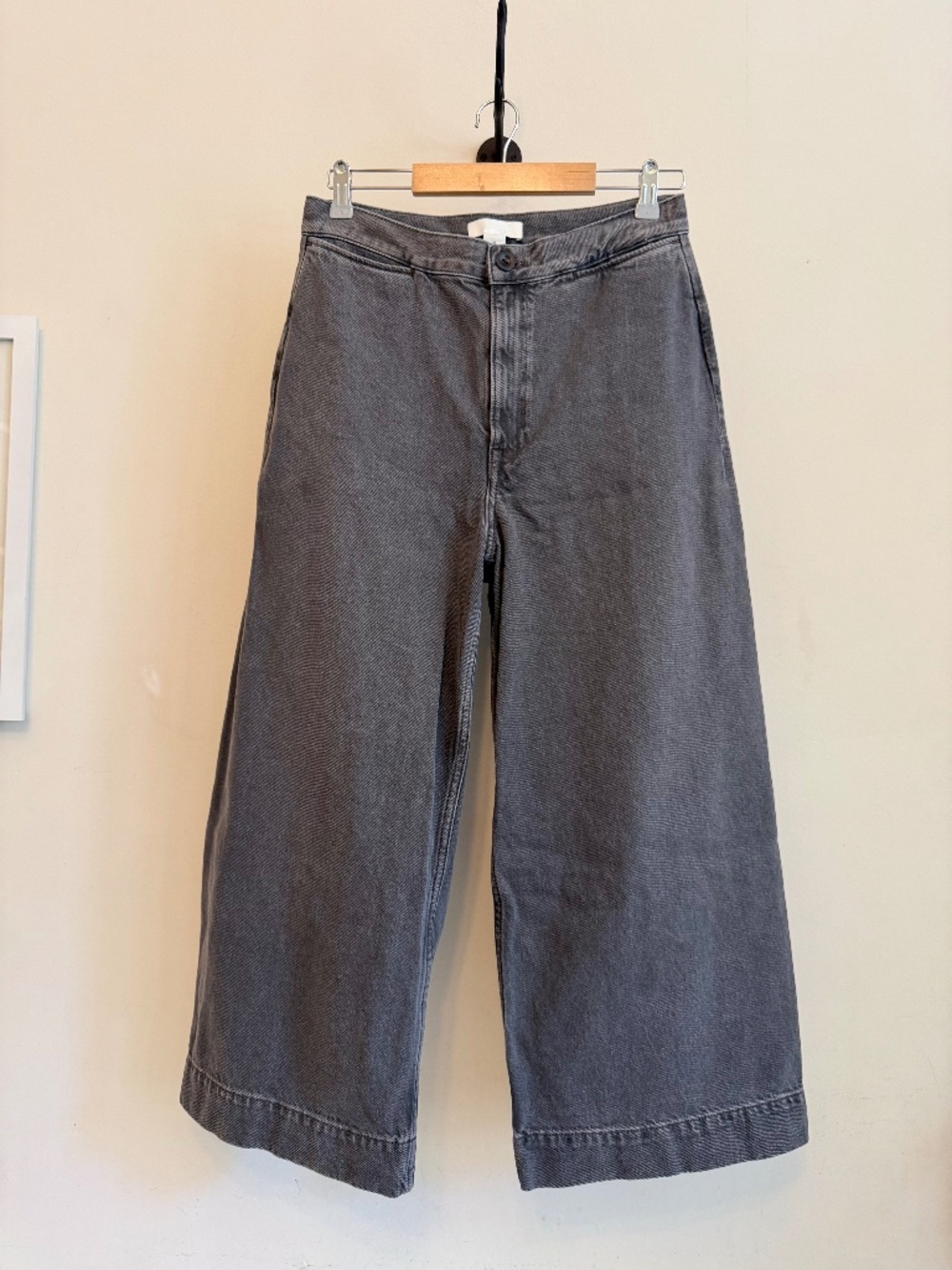 NWOT COS Cropped Wide Leg Denim Pants Brown Size 10 - Picture 4 of 13